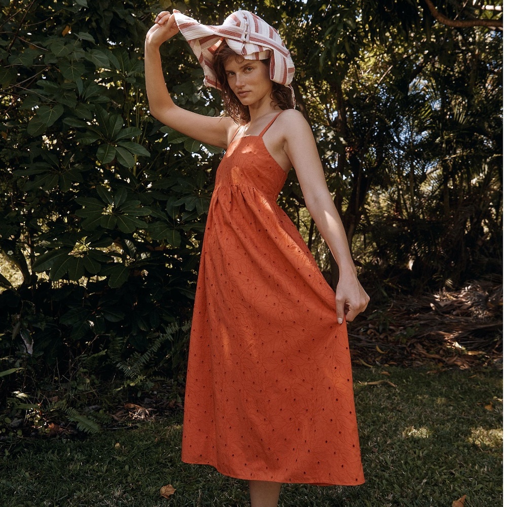 Eyelet Summertime Cami Midi Dress